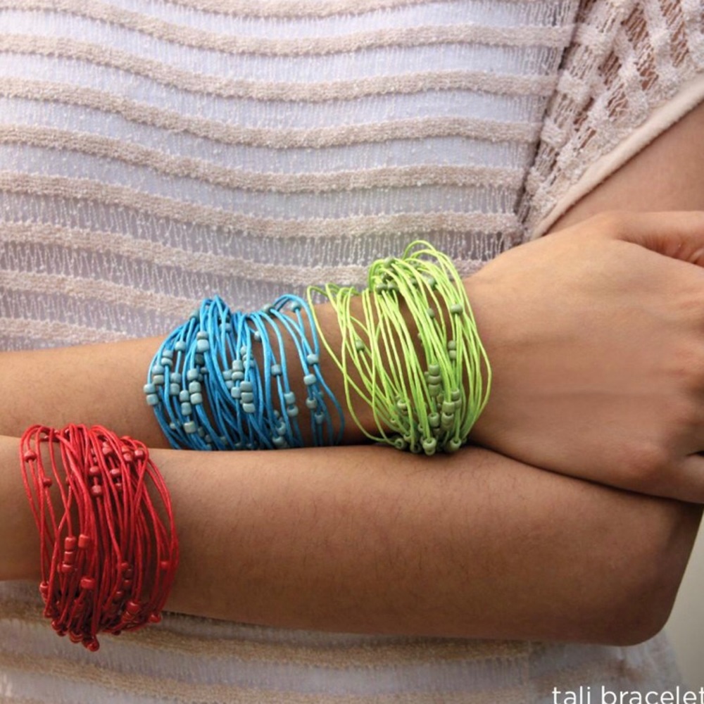 Red Cotton Glass Bead Bracelet ❤️ Fair Trade ❤️ - Picture 8 of 8